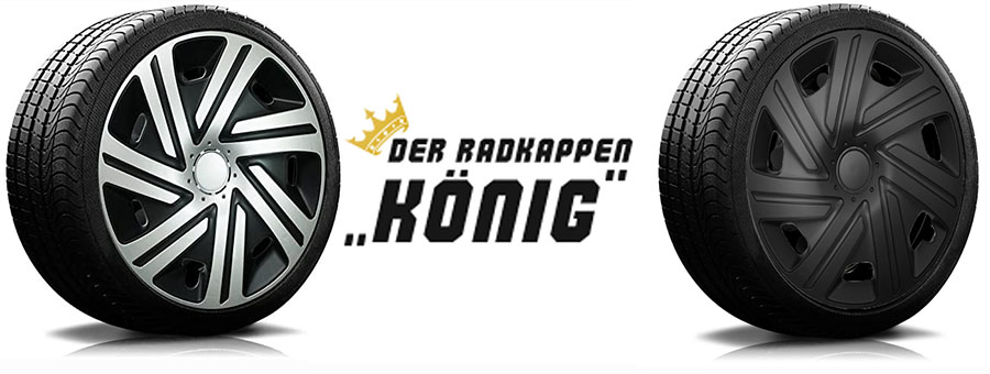 Die Modelle der RKK07 von Radkappen Koenig in schwarz und schwarz-silber.