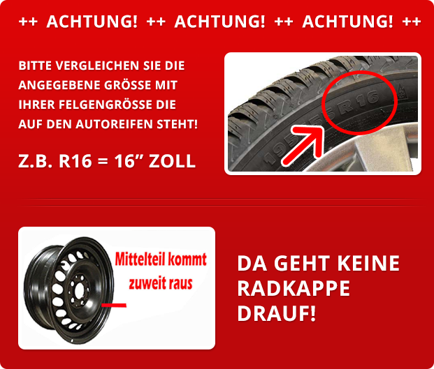 Es wird ein Reifen gezeigt und dem Hinweiss, wo man die Groesse erkennt.