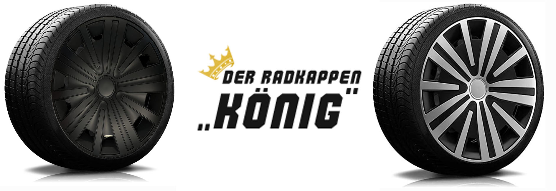 Die Modelle der RKK17 von Radkappen Koenig in schwarz und schwarz-silber.